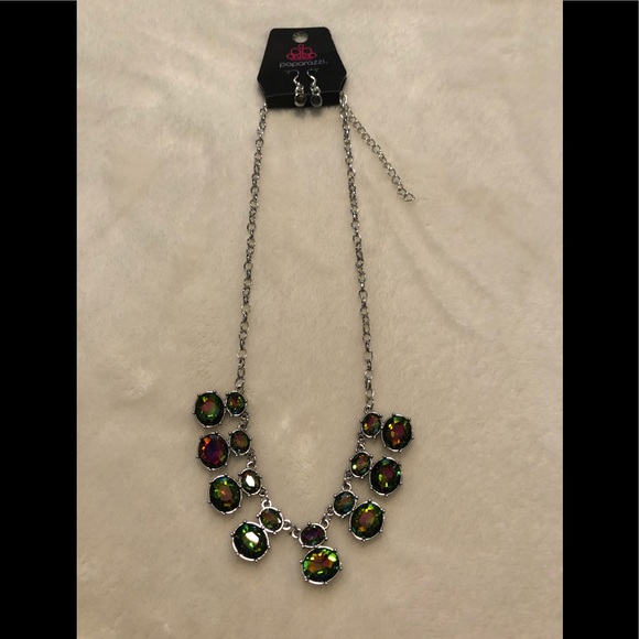 Paparazzi Cosmic countess multi necklace with earrings